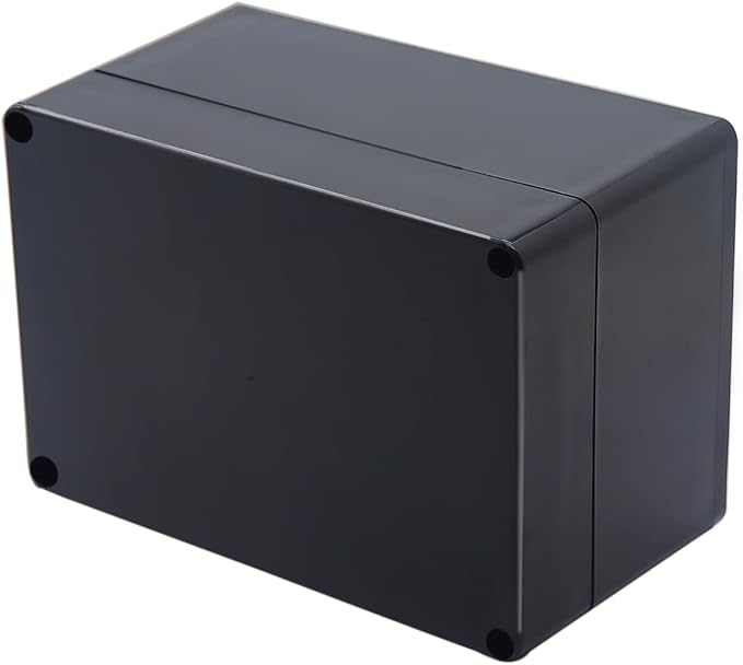 Project Box IP65 Waterproof Junction Box ABS Plastic Black Electrical Boxes DIY Electronic Project Case Power Enclosure 6.3x4.33x3.54 inch (160x110x90 mm) by Otdorpatio