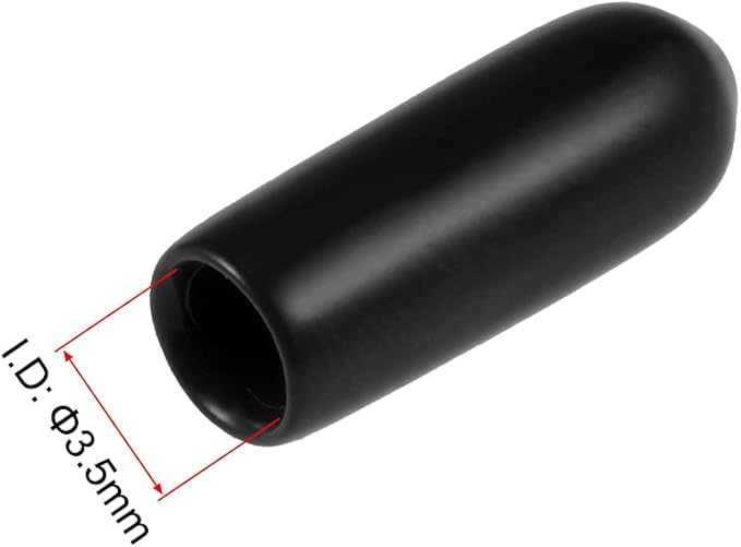 uxcell 20pcs Rubber End Caps 3.5mm ID Vinyl Round Tube Bolt Cap Cover Thread Protectors Black - Image 3