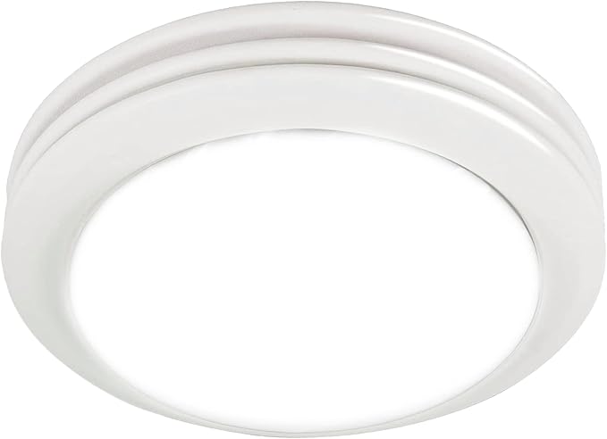 Akicon Ultra Quiet Bathroom Exhaust Fan with LED Light 80CFM 2.0 Sones Round Bathroom Ventilation Fan with Frosted Glass Cover Satin White Finish (Satin White) by Akicon