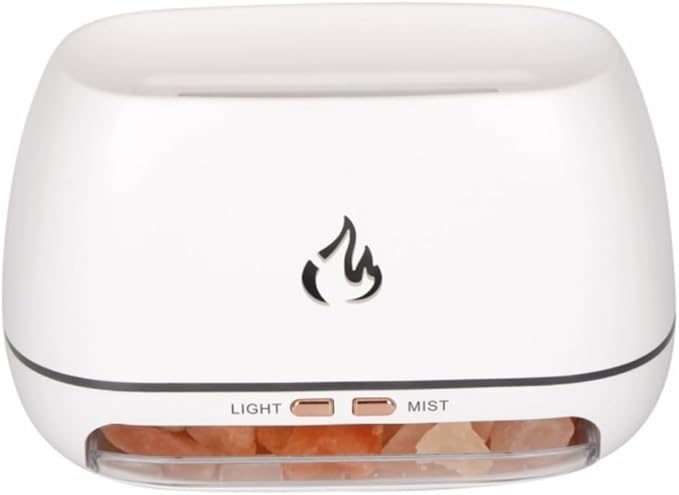 Multi-Colour Flame Humidifier Aromatherapy Diffuser, 7-Colour Flame Humidifier with Realistic Flame Effect, Suitable for Meditation, Yoga, Study, Bathroom and Spa Enthusiasts (White) by Unknown