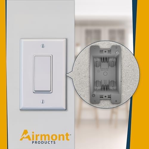 (2 Pack) Airmont Products 20 Cu in Deep Old Work Electrical Box, 1-Gang Non-Metallic PVC Outlet Box for Drywall, Remodel Electrical Box with Built-in NM Cable Clamps, Grey PVC Old Work Outlet Box - Image 4