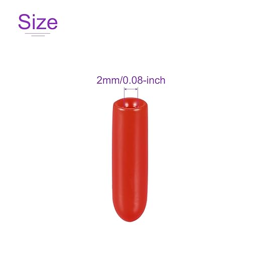 DMiotech 100 Pack 2mm ID Red Screw Thread Protectors Rubber End Caps Bolt Covers for Screw Bolt Furniture Pipe - Image 4