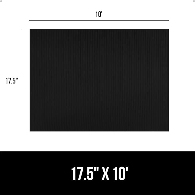GORILLA GRIP DuraGuard Shelf Liner, Non-Adhesive Cabinet Liners for Kitchen Drawers, Shelves, Refrigerator, Pantry Storage, Bathroom Closet, Durable Waterproof BPA Free Ribbed Plastic, 17.5x10 Black - Image 8