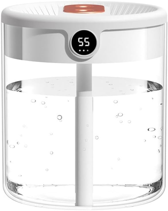 Smart Humidifier, Double Nozzle Cool Mist Humidifier with Night Light, 2L Top Fill Air Humidificador for Home Bedroom Office by Mioyoow