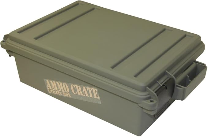 MTM ACR4-18 Ammo Crate Utility Box-Carry up to 65lbs of gear-Stackable design, double padlock for security - Water-resistant O-ring seal - Army Green by MTMCase-Gard