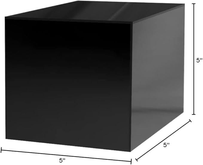 5 Inch Acrylic Display Riser Box Black Square Retail Product Riser One Open Side No Lid Preassembled Merchandise Storage Box Flippable Cubby for Expos and Tradeshows by Marketing Holders - Image 4