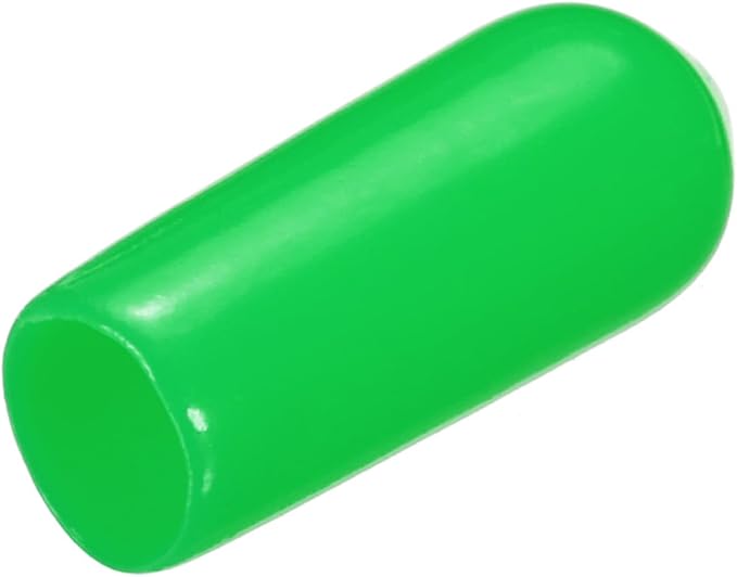 uxcell 20pcs Rubber End Caps 5mm(3/16") ID Vinyl PVC Round Tube Bolt Cap Cover Screw Thread Protectors Green by uxcell