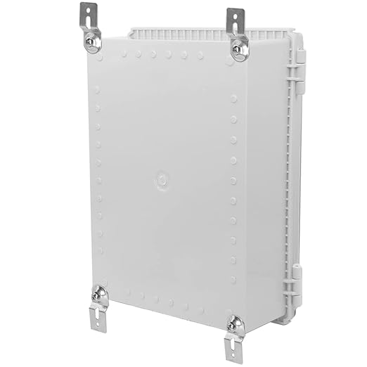 Zulkit Junction Box,IP67 Waterproof Electrical Box Hinged Clear Cover Stainless Steel Buckle Plastic Enclosure for Project w Mounting Plate Wall Bracket and 2 Cable Gland 15"x11"x5.1"/380x280x130mm - Image 8