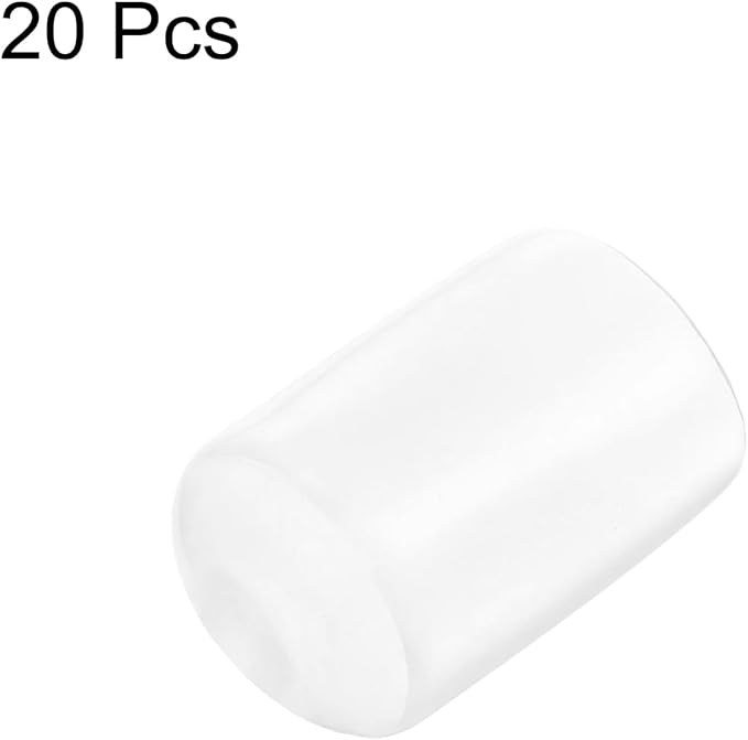 uxcell 20pcs Rubber End Caps Protective Caps 17mm ID Vinyl PVC Round Tube Bolt Cap Cover Screw Thread Protectors, Clear - Image 2