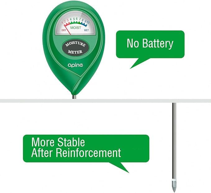 apine Soil Moisture Meter,Plants Moisture Meter,Plant Water Meter for Indoor/Outdoor Plants,Hydrometer for Plants（Green） - Image 7