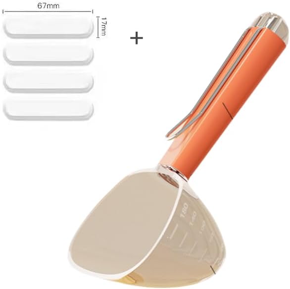 Pet Food Moisture Absorber – Reusable Diatomite Drying Blocks for Cats and Dogs, Keep Kibble Fresh and Dry (Orange - transparent graduated spoon + 4 dry strips) - Image 2