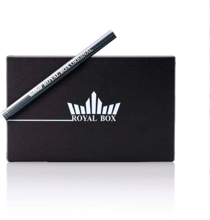 Generic Original Royal Box Black 8 Compartment Snuff Storage Box with Built in 3"" Metal Alloy Straw by Unknown