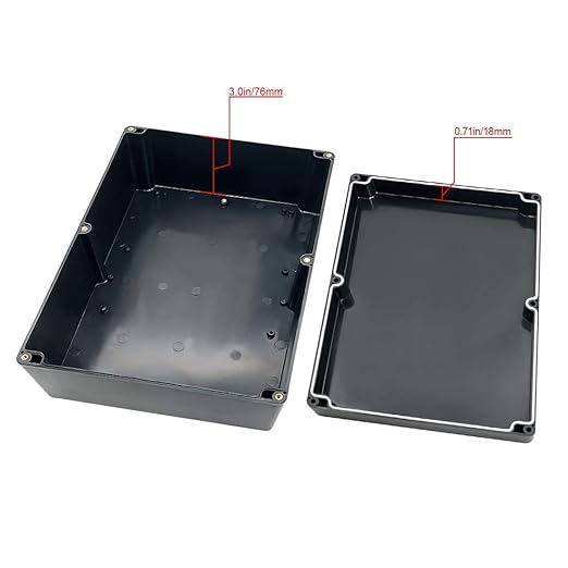 LeMotech Project Box ABS Plastic IP65 Waterproof Dustproof Electrical Junction Box Outdoor Enclosure for Electronics Black 11.41" x 8.26" x 3.93" (290 x 210 x 100mm) - Image 3