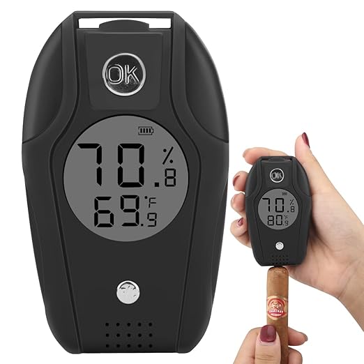 TISFA Digital Hygrometer and Thermometer, Temperature Humidity Gauge with Dual Sensors for Cigar Humidor, Plant, Greenhouse, Pet Reptile, Guitar by TISFA