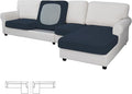 Easy-Going Stretch 4 Pieces Couch Cushion Covers for Sectional Sofa Left/Right L Shape Chaise Lounge Sofa Seat slipcover Anti-Slip Sofa Cover Soft (3 Seater + 1 Chaise, Dark Blue) by Easy-Going