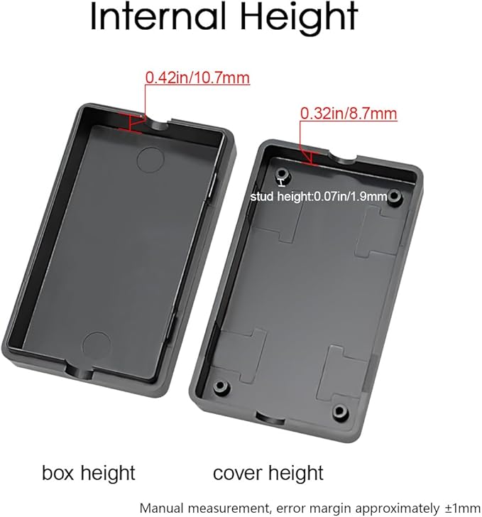 LeMotech 5Pcs ABS Plastic Electrical Project Case Power Junction Box, Project Box Black 2.4 x 1.4 x 0.7 inch (60 x 36 x 17 mm) - Image 4