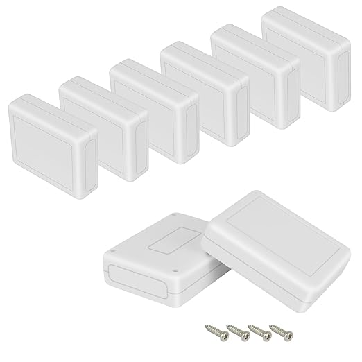 Project Box 8 Pieces Electrical Box Small Junction Box ABS Plastic Enclosure Power Electronic Case White 3.5" x 2.8" x 1.1"(90 x 70 x 28mm) by HoHaing