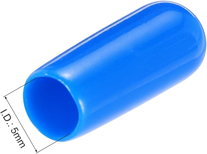uxcell 20pcs Rubber End Caps 5mm(3/16") ID Vinyl PVC Round Tube Bolt Cap Cover Screw Thread Protectors,Blue - Image 3