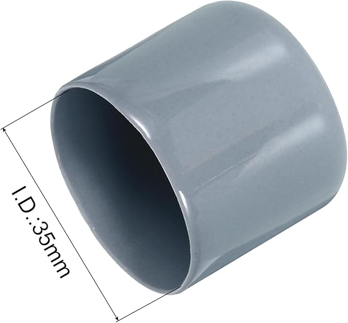 uxcell 20pcs Rubber End Caps 35mm ID Vinyl PVC Round Tube Bolt Cap Cover Screw Thread Protectors Grey - Image 3