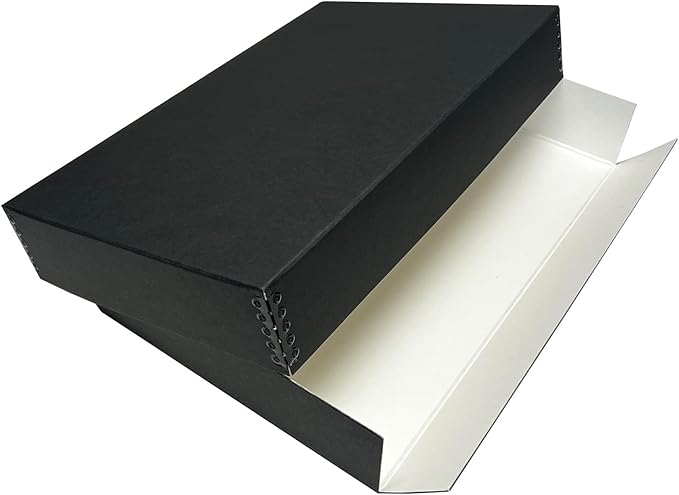 Lineco Museum Archival Storage Box, 11.75x18.25x3 in. Drop Front Design. Acid-Free with Metal Edge. Organize Photos, Pictures, Prints, Documents, Crafts, DIY. Black, 2Pack - Image 9