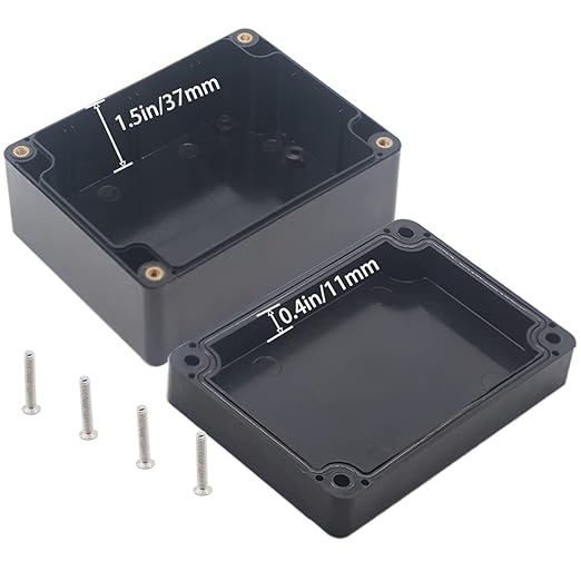 Watertight Junction Box, IP67 Waterproof Project Box Durable ABS Plastic Electronic Enclosure Case for DIY Electrical Project Black 4.53" x 3.54" x 2.17"(115 x 90 x 55 mm) - Image 4