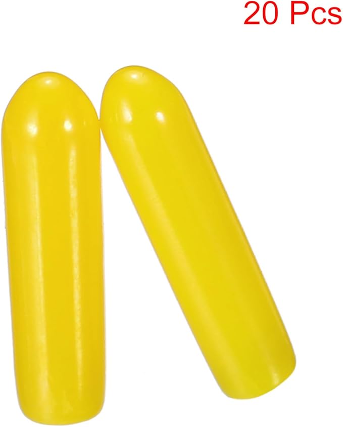 uxcell 20pcs Rubber End Caps 3mm(1/8") ID Vinyl PVC Round Tube Bolt Cap Cover Screw Thread Protectors Yellow - Image 2