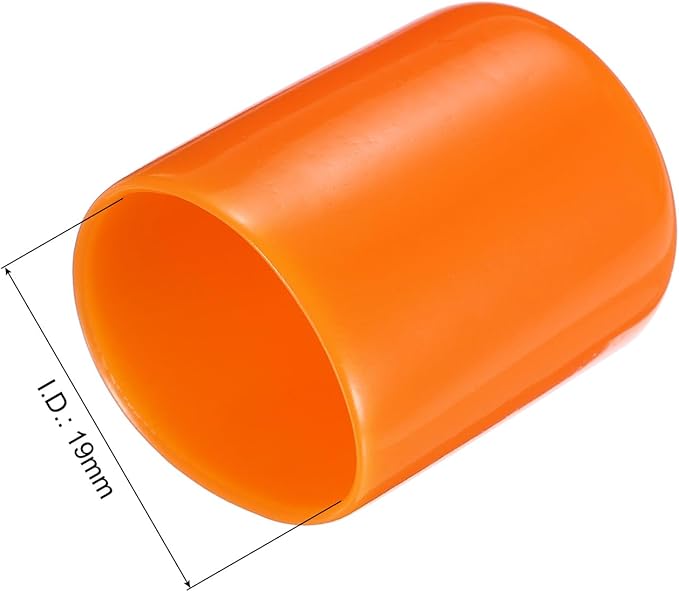uxcell 20pcs Rubber End Caps 19mm(3/4") ID Vinyl PVC Round Tube Bolt Cap Cover Screw Thread Protectors,Orange - Image 3