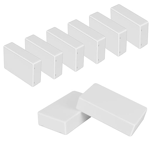 Project Box 8 Pieces Electrical Box Small Junction Box ABS Plastic Enclosure Power Electronic Case White 3.94" x 2.36" x 0.98"(100 x 60 x 25mm) by HoHaing