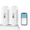 2 Pack WiFi Temperature Humidity Sensor Smart Hygrometer Thermometer Sensor with APP Remote Monitor and Alert High Precision Indoor Thermometer No Hub Required, Compatible with Alexa Google Assistant by DoHome