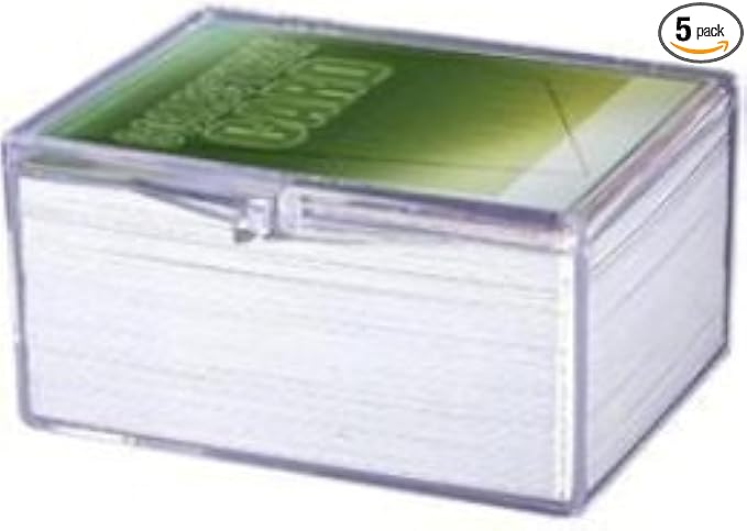 5 x Card Storage Case - (100ct) Ultra Pro HINGED Clear Plastic Box #43005 - Each box holds up to 100 cards by Unknown