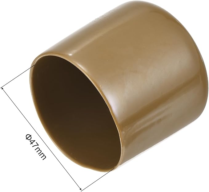 uxcell 20pcs Rubber End Caps 47mm(1 7/8") ID Vinyl PVC Round Tube Bolt Cap Cover Screw Thread Protectors Light Brown - Image 3