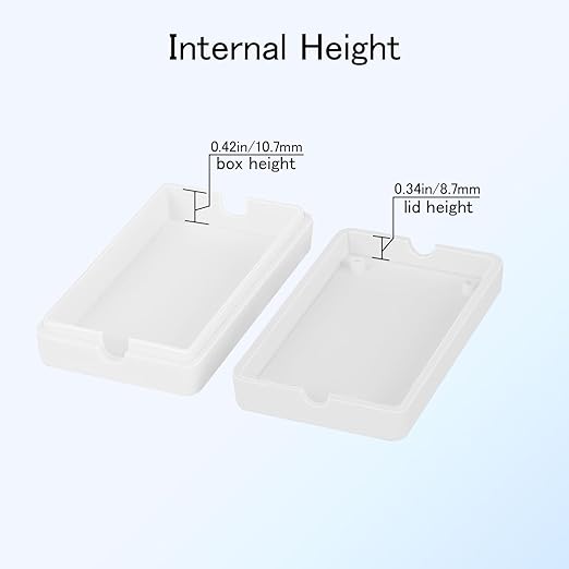 Project Box 8 Pieces Electrical Box Small Junction Box ABS Plastic Enclosure Power Electronic Case White 2.36" x 1.42" x 0.67"(60 x 36 x 17mm) - Image 5