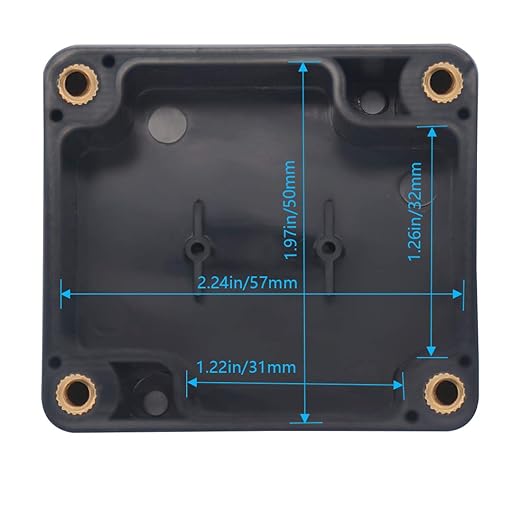 Junction Box, Zulkit Project Box IP65 Waterproof Outdoor Box ABS Plastic Electrical Boxes Electronic Enclosure Black 2.48 x 2.28 x 1.38 inch (63 x 58 x 35mm) (Pack of 4) - Image 5