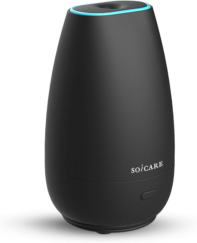 SOICARE Car Diffuser for Essential Oils, Small Portable Car Essential Oil Diffuser with Built-in USB Cable, Mini Aromatherapy Air Scent Humidifier Diffuser for Travel/Office/Home (Elegant Black) by Inspiration+of+The+Nature