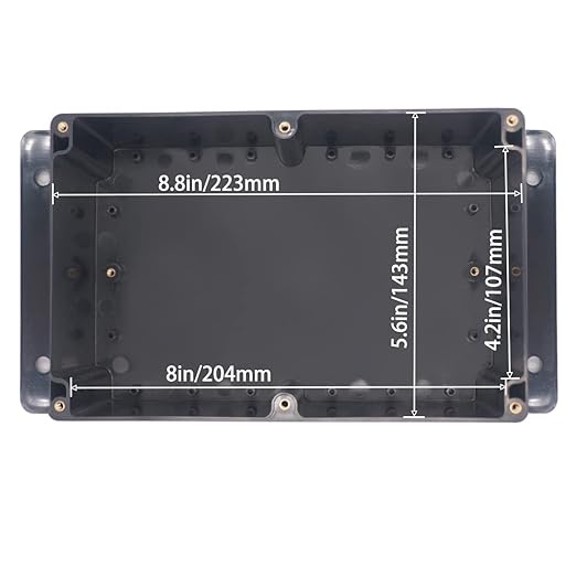 Watertight Junction Box, IP67 Waterproof Project Box Durable ABS Plastic Electronic Enclosure Case for DIY Electrical Project with Wall Fixed Ear 9.06" x 5.91" x 3.35"(230 x 150 x 85 mm) - Image 5