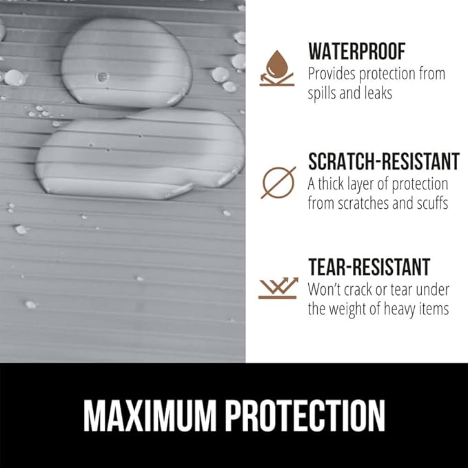 GORILLA GRIP DuraGuard Shelf Liner, Non-Adhesive Cabinet Liners for Kitchen Drawers, Shelves, Refrigerator, Pantry Storage, Bathroom Closet, Durable Waterproof BPA Free Ribbed Plastic, 17.5x10 Gray - Image 4