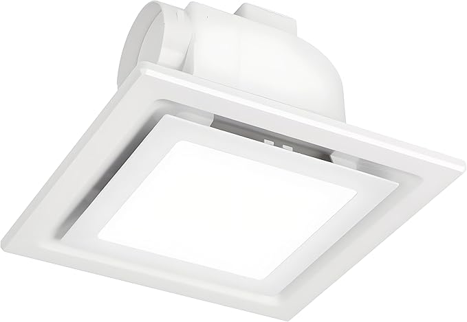Bathroom Exhaust Fan with LED Light 8 inch Ceiling Mount Ventilation Fan 100 CFM,Voltage 110V,4 Inch Duct Quiet Bathroom Ventilation Exhaust Fan for Shower/Restroom/Office by Unknown