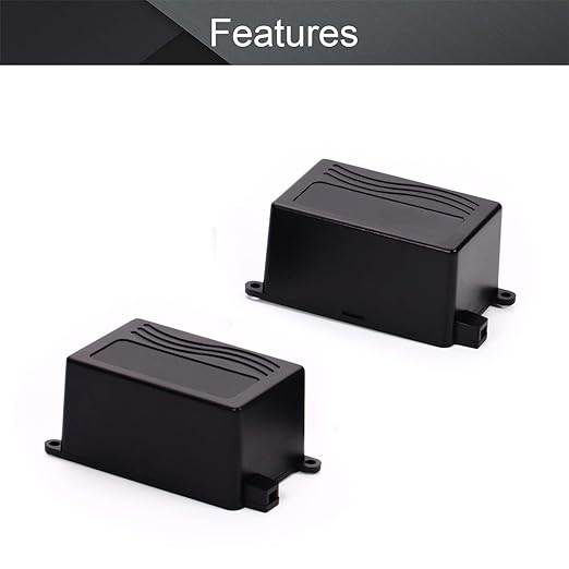 Fielect 2Pcs Project Box ABS Plastic Junction Box Dustproof Universal Electrical Project Case Enclosure with Ear Black, 2.76 x 1.77 x 1.38 inch - Image 3