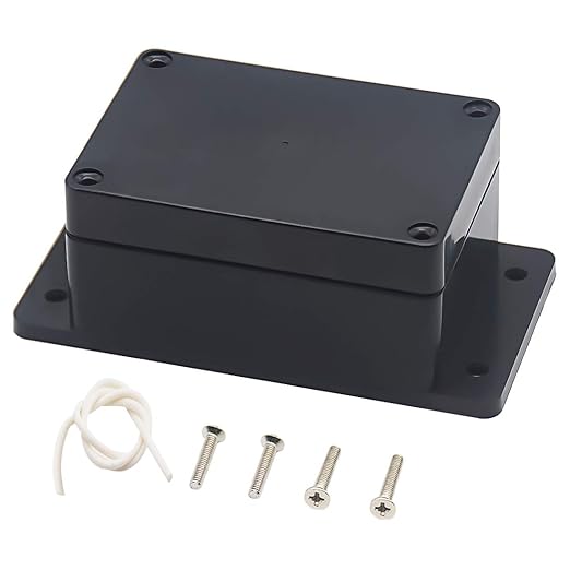 Zulkit Junction Box ABS Plastic Dustproof Waterproof IP65 Universal Electrical Boxes Project Enclosure with Fixed Ear Black 3.94 x 2.68 x 1.97 Inch (100 x 68 x 50 mm) (Pack of 1) by Zulkit