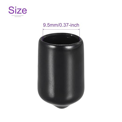 DMiotech 20 Pack 3/8" ID Black Screw Thread Protectors Rubber End Caps Bolt Covers for Screw Bolt Furniture Pipe - Image 4