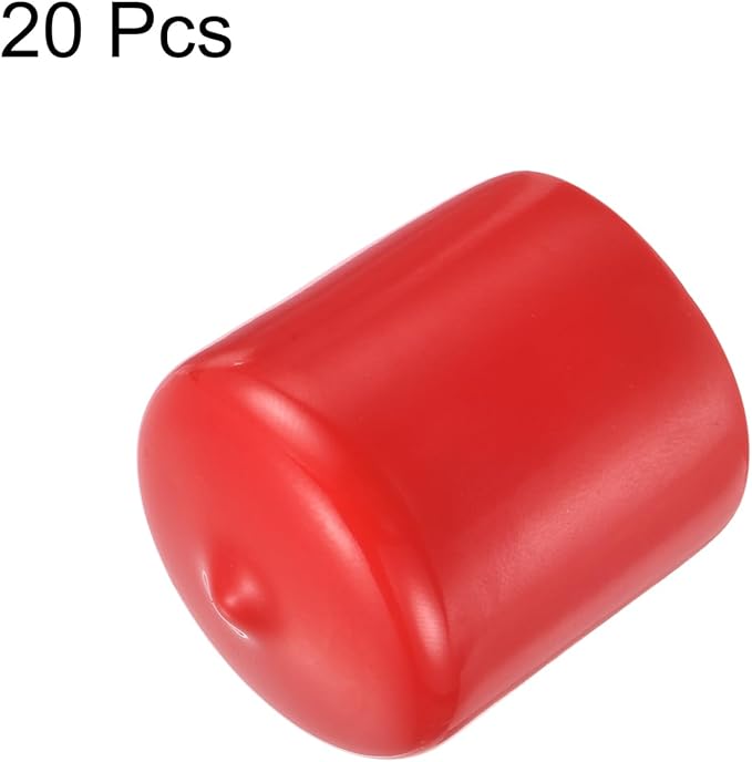 uxcell 20pcs Rubber End Caps 31mm ID Vinyl Round Tube Bolt Cap Cover Thread Protectors Red - Image 2
