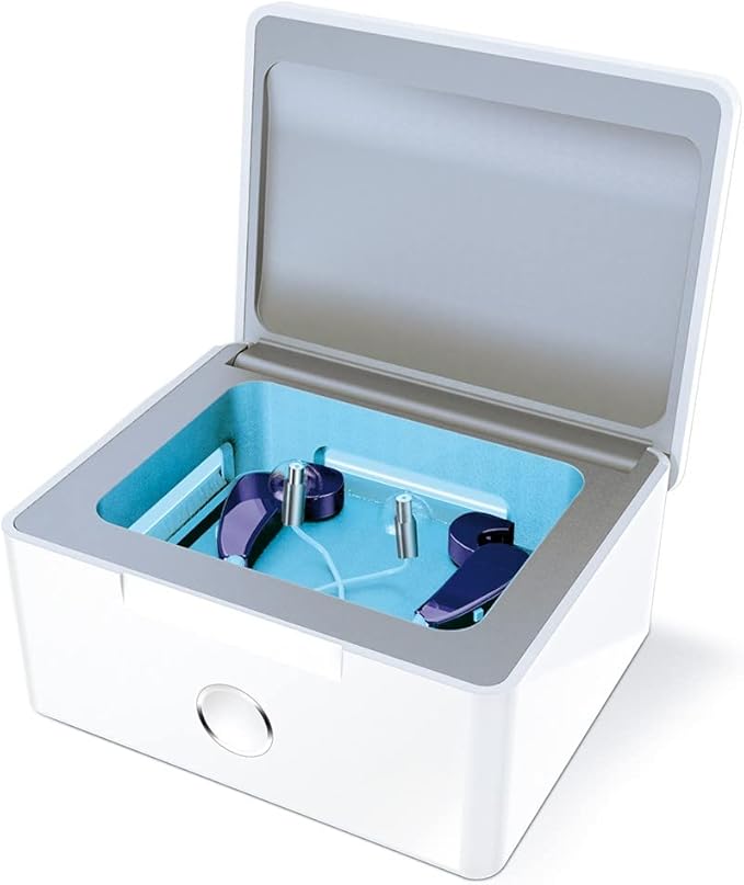 PerfectDry LUX | World's Fastest Hearing Aid Dryer, Dehumidifier Accessory | UV-C Ultraviolet Light Box Kit | Removes Sweat & Moisture from Hearing Aids, Wireless Earbuds, Ear Amplifiers by Audinell