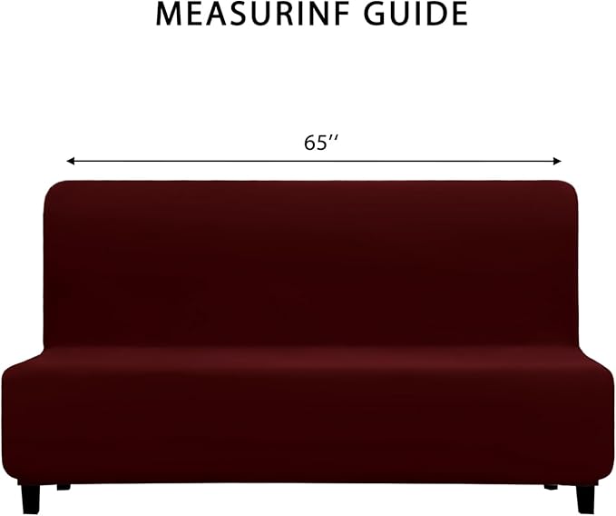 PureFit 100% Dual Waterproof Futon Cover, Couch Cover - Stretch Non Slip Fleece Sofa Covers Washable, Leakproof Furniture Protector for Kids, Pets, Dog (Futon, Wine) - Image 6