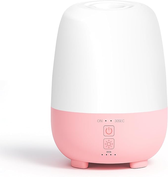 Cordless Essential Oil Diffuser 150ML, Rechargeable Battery, 7H Runtime, 7 LED Lights, Mini Portable Aromatherapy Diffuser for Home, Office, Bathroom, Travel by SEEDSEEL
