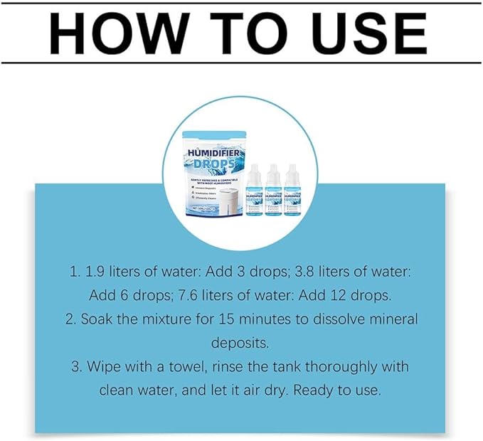3 Pcs Humidifier Drops – Water Treatment Cleaner for Mineral Buildup & Odor Removal, 30ml (3 x 10ml Bottles), Ethanol-Based Solution for Ultrasonic & Cool Mist Humidifiers - Image 9