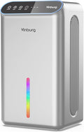 Dehumidifiers for Home (85 OZ Water Tank, 800 sq.ft) Quiet Small Dehumidifier for Basement Bedroom Bathroom with Drain Hose, 3 Gear Timer, Sleep Mode, Auto Shut Off, 7 Color Ambient Light by Unknown