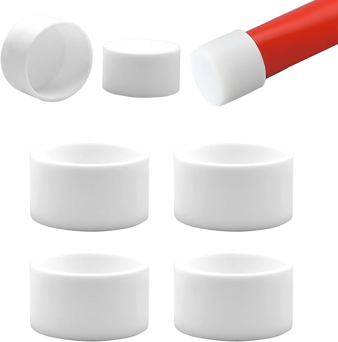 2" (50.5mm) Silicone Chair Leg Floor Protectors, Rubber Chair Leg Caps, Non-Slip Furniture Pads Round Chair Feet Covers End Caps for Hardwood Floors, Patio & Table Foots, White (4PCS) by EASYEAH