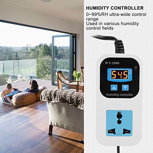 Humidity Controller, WT2000 Humidistat Mushroom Greenhouse Pre Wired Outlet Switch Socket Humidifier Dehumidifier 110-220V (US Plug) - Image 3