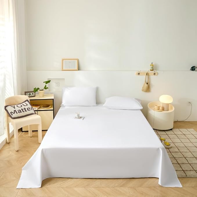 WenBags Lightweight Waterproof Flat Sheet 70 * 90 Inches Queen Size-Mattress Protector for Bed & Couch, Pet Hair Resistant Cover Ideal for Dogs & Cats, Perfect for Hotels & Hospitals (White) - Image 8