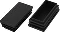 METALLIXITY Rectangle End Caps (60 x 30mm) 2Pcs, Plastic Rectangle Tube Inserts Threaded End Blanking Caps Protector - for Furniture Table Chair Legs, Black by METALLIXITY
